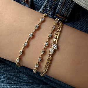 Wholesale Lab Grown Diamond Tennis <b>Bracelet</b> Georgian Style Cut Down Setting Dainty Gold <b>Bracelet</b> Vintage Jewelry Supplier OEM - Product Image 5