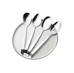 Cuillère en acier inoxydable de qualité supérieure personnalisable de qualité supérieure Poignée incurvée Cuillère de service à pâtes Taux abordable - Product Image 5