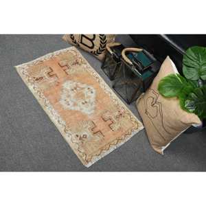 Alfombra Vintage de Lana Turca Naranja y Beige, Tejido Plano, Diseño de Retazos, Decoración para Sala de Estar, Respaldo de Látex, 4m de Ancho - Product Image 4