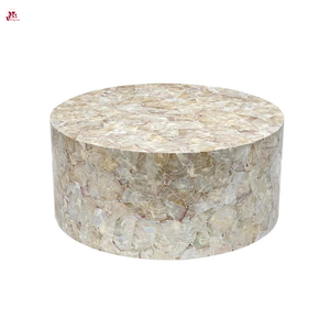 Table basse moderne en nacre faite à la main avec incrustations de coquillages, meubles pour salon de luxe - Product Image 2
