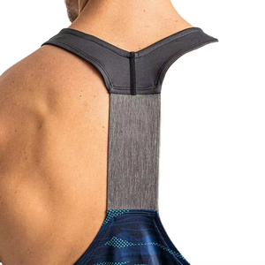 Débardeur de sport vintage en tricot respirant, gilet musculaire personnalisé avec logo, vêtements d'entraînement sans manches, hauts côtelés de fitness pour hommes, gym - Product Image 3