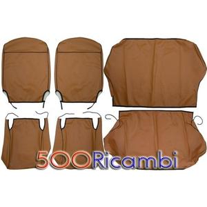 Fundas de Asiento Completas para FIAT 500 F L TAPPEZZERIA OCRA con Lunetta, Incluyen Fundas Delanteras y Traseras para Sedán - Product Image 1