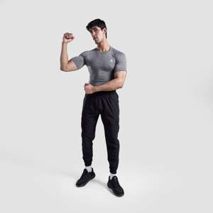 กางเกงขายาวทรงหลวมสีดำเอวสูงน้ำหนักเบา ไซส์พลัส XL 4XL ผ้าทอผสมสแปนเด็กซ์ ตกแต่งซิป ลายพิมพ์  โลโก้ปรับแต่งได้ - Product Image 4