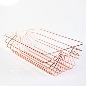 Modern Nordic Geometric Wire Fruit <b>Basket</b> Metal Vegetable Storage Bowl <b>with</b> <b>Handles</b> for Kitchen Countertop Decorative Display - Product Image 6
