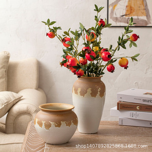Vase en céramique <span class=keywords><strong>de</strong></span> style fermier, décoration rustique, poterie, vases décoratifs pour fleurs, décoration d'intérieur, vase bohème pour table, salon, <span class=keywords><strong>salle</strong></span> <span class=keywords><strong>de</strong></span> <span class=keywords><strong>bain</strong></span> - Product Image 2