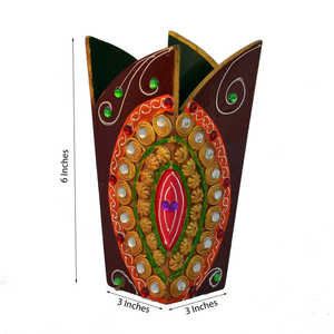 Florero de Papel Maché Multicolor 7cm X 7cm X 15cm - Product Image 2