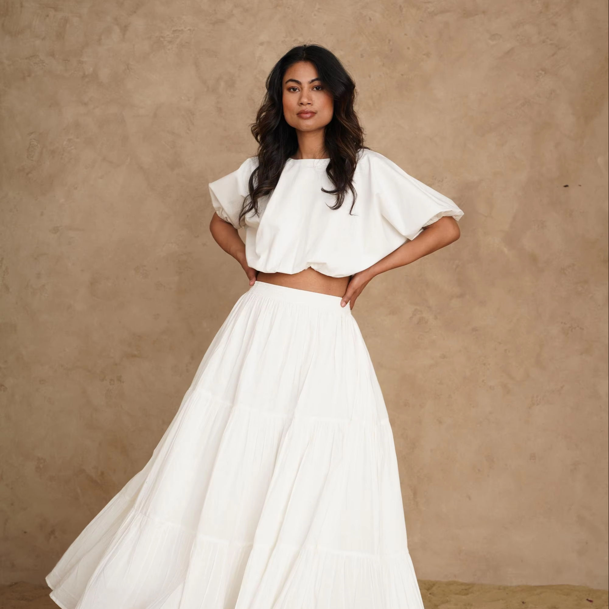 Crop Top and Maxi Skirt Set Elegant 2025 Design