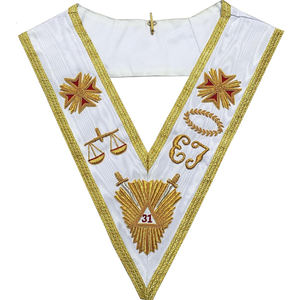 Masonic Regalia Master Mason Craft Collier d'officiers de rang provincial broderie personnalisée - Product Image 1