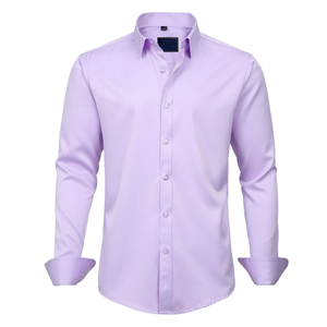 Nouvel arrivage de chemises formelles grande taille pour hommes conception personnalisée couleur douce coupe ajustée confortable chemises formelles pour hommes de BD - Product Image 5