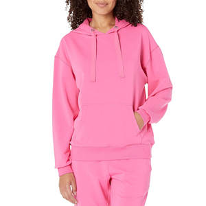 Sweat à capuche en coton tricoté pour femme, molleton épais, logo personnalisé, OEM, coupe ample, ensemble chaud d'hiver avec position du logo sur le devant - Product Image 3