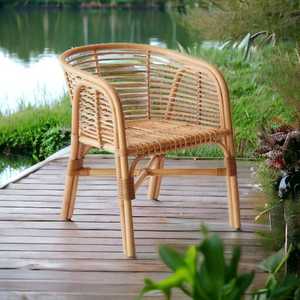 Chaise simple moderne en bambou Meubles de jardin en osier relaxants en rotin pour patio extérieur Salon Villa pour parc - Product Image 6