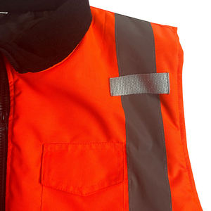 Chaleco de trabajo de seguridad para hombres con cierre de cremallera de cinta reflectante de alta visibilidad y múltiples bolsillos de almacenamiento - Product Image 4