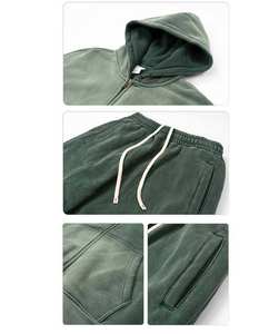 ชุดวอร์มแบบมีฮู้ดโอเวอร์ไซส์โอเวอร์ไซส์สไตล์วินเทจซักได้โลโก้แบบกำหนดเอง - Product Image 6