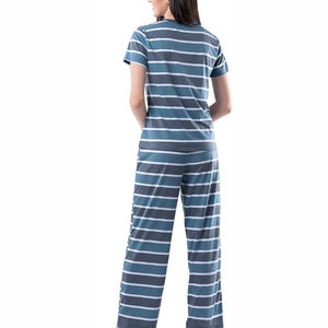 Pyjama décontracté pour femmes en jersey de bambou personnalisé, séchage rapide, été 2025, motif à carreaux, manches courtes, taille élastique - Product Image 6