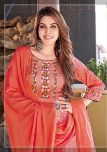 Nuevo Catálogo de Conjuntos de Kurti y Dupatta Nazneen de Algodón Digital Georgette Multicolor de Secado Rápido para Todas las Temporadas, para Exportación Dhwaja - Product Image 5