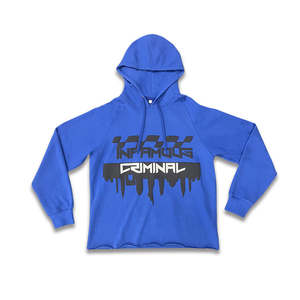 Sudaderas con Capucha Estilo Shorts, Personalizadas, Azules, con Forro, Estampado con Logotipo, Diseño Liso Teñido - Product Image 2