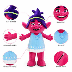 Costume de mascotte gonflable Baige 2,2 m, fille troll rose, costume de personnage de dessin animé en <span class=keywords><strong>peluche</strong></span> pour adultes, événements - Product Image 3