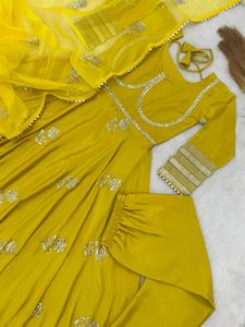 ชุดเดรส anarkali ยาว5มม. งานปักลายแฟนซีชุดผ้าไหมแท้สำหรับผู้หญิงชุดปาร์ตี้ฤดูร้อน - Product Image 2