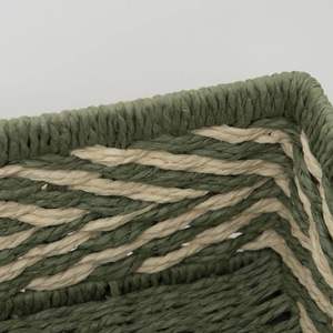 Cestas Rectangulares Duraderas de Papel Trenzado Verde para Organización de Estantes, Almacenamiento Decorativo Sostenible para el Hogar, Vietnam - Product Image 4