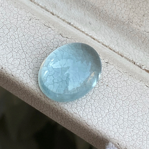 Piedra preciosa suelta de Aguamarina 3,37 quilates increíble cabujón de forma ovalada de Color superior Natural con buen brillo para la fabricación de joyas - Product Image 1