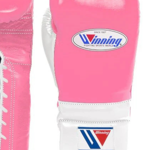 Winning <b>Lace</b> Up Boxing <b>Gloves</b> Pink White Genuine Leather Womens Boxing Training Sparring Fight <b>Gloves</b> Lightweight 8oz 10oz 12oz - Product Image 3