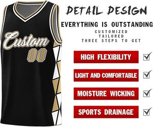 Maillot de basket-ball de haute qualité col en v avec numéro de nom et logo personnalisés et maillots respirants pour le sport - Product Image 4