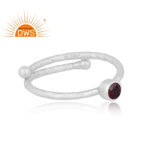 Latest Trending 925 Fine Sterling <b>Silver</b> Natural <b>Garnet</b> Gemstone Stackable <b>Ring</b> Custom Jewelry Manufacturer - Product Image 3