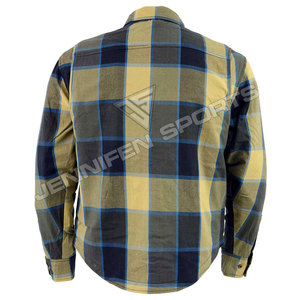 เสื้อเชิ๊ตผู้ชายผ้าฝ้าย100% แขนยาวมีซิปและกระดุมปิดกระเป๋าผ้าโพลีเอสเตอร์ - Product Image 4