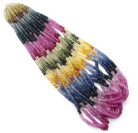 Émeraude naturelle, rubis, perles de pierre gemme de saphir perles de rondelle à facettes multicolores
