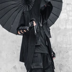 Techwear Veste d'hiver avec capuche conique Coupe-vent imperméable de style cyber pour le streetwear extérieur Grande taille en fourrure de mouton - Product Image 4