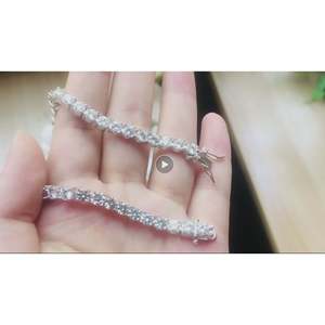 NOVAMART Fine 4 mm Femme Bling 925 Sterling <b>Silver</b> Tennis Moissanite <b>Bracelet</b> Elegant Women's <b>Bangle</b> Wholesale Export - Product Image 6
