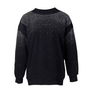 เสื้อสเวตเชิ้ตผู้ชายแฟชั่นใหม่แบบเรียบหนาประดับเพชรเทียม รับสกรีนโลโก้ เสื้อสเวตเชิ้ตประดับเพชรเทียมขายออนไลน์ - Product Image 1
