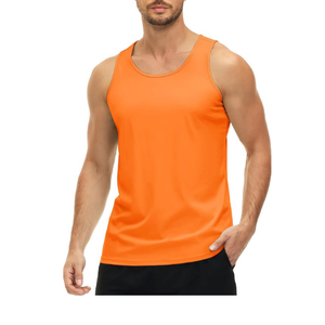 Débardeur d'été sans manches en coton pur pour hommes, gilet décontracté de sport et de remise en forme avec logo personnalisé, fournisseur BD de couleur unie - Product Image 2