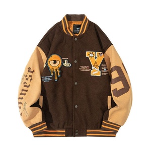 Chaqueta Bomber Varsity de hombre con logotipo personalizado y cuello levantado, cortavientos para deportes al aire libre de invierno, Parka de verano con estampado de letras recubiertas - Product Image 1