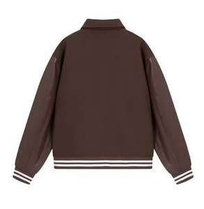 Nouvel arrivage de manteau en cuir PU avec logo personnalisé pour le baseball et la qualité de la manufacture Vestes pour hommes surdimensionnées avec broderie et vêtements de rue - Product Image 3