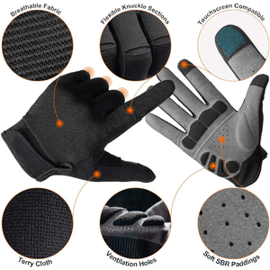 Gants de cyclisme en gros unisexe doux et confortable demi-doigt gants d'équitation/gant de cyclisme - Product Image 2