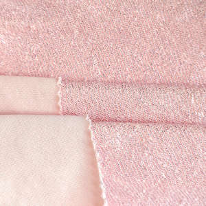 Vente en gros directe d'usine, conception personnalisée, tissu en coton français 100% coton 310 g/m², avec des paillettes dorées, pour vêtements féminins - Product Image 6