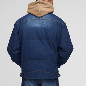 Veste en cuir pour homme Veste en jean tricotée 100% coton personnalisée avec fermeture éclair à séchage rapide tout imprimé pour le printemps Taille libre - Product Image 3