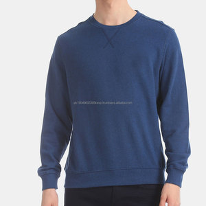 Wholesale Custom 100% Cotton <b>Men's</b> Long Sleeve Pullover Crewneck Top Embroidered Plain Dyed Winter Sweatshirt - Product Image 1