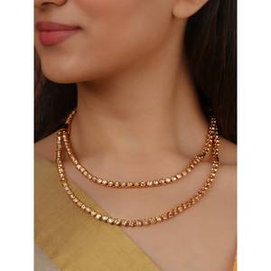 สร้อยคอเพชรโมอิสสีขาวชุบทอง MO-N18หรูหราและหรูหรา - Product Image 1