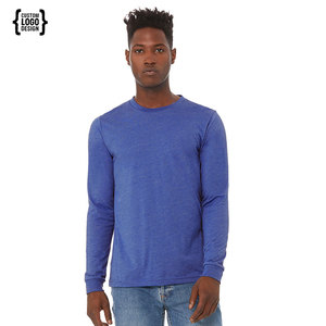 T-shirts à manches longues en coton de haute qualité pour hommes, poids lourd, col rond, manches longues, hauts de sport, manches longues - Product Image 4