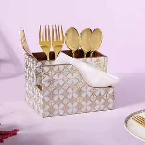 High Quality Brown Wooden Cutlery Holder Trending Design with Greatest Quality Best Spoon Fork <b>Tissue</b> Boxes - Product Image 5