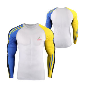 เสื้อรัดรูปแขนยาวสำหรับออกกำลังกายผู้ชาย สวมใส่สบาย ปรับแต่งได้ เหมาะสำหรับฟิตเนส ยิม ออกกำลังกาย MMA โยคะ ผลิตจากผ้าสแปนเด็กซ์/ไนลอน - Product Image 1