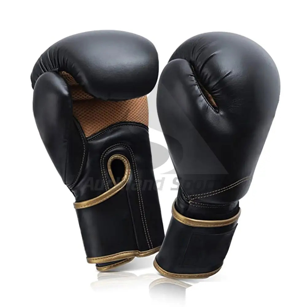 Gants de boxe en cuir noir à lacets de haute qualité gants de boxe personnalisés à bas prix 100% gants de boxe respirants en cuir