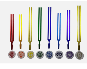 Kit de Iniciación con Símbolos de Chakra de Colores Radicales y 8 Diapasones Curativos + Martillo.. - Product Image 6