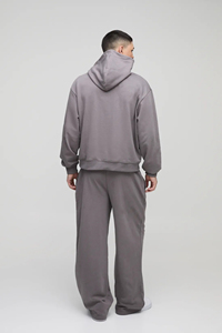 Conjuntos de dos piezas informales 2025 sudaderas con capucha de gran tamaño y chándales de pantalón Otoño Invierno ropa informal Conjunto de sudadera cálida para hombres - Product Image 5