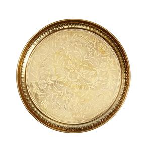 Assiettes de chargeur de perles de fer vintage laiton plaqué argent plats sûrs faits à la main cristal décoratif noël - Product Image 1