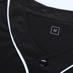 Ventes en gros de maillots de baseball vierges, classiques, en maille respirante, imprimés numériquement, personnalisés, pour hommes, sport, noir, broderie, maillot de baseball - Product Image 4