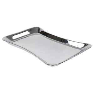 Modern Rectangular <b>Stainless</b> <b>Steel</b> Serving <b>Tray</b> With Handles Polished Silver Finish Metal <b>Tray</b> For Home Kitchenware And Dining - Product Image 6
