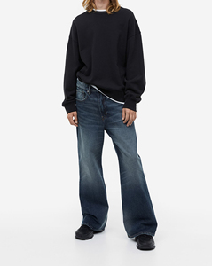 Pantalones vaqueros de nueva moda para hombre, pantalones microacampanados hasta el tobillo con borlas y estampado de diamantes de imitación sublimados de cintura alta - Product Image 1